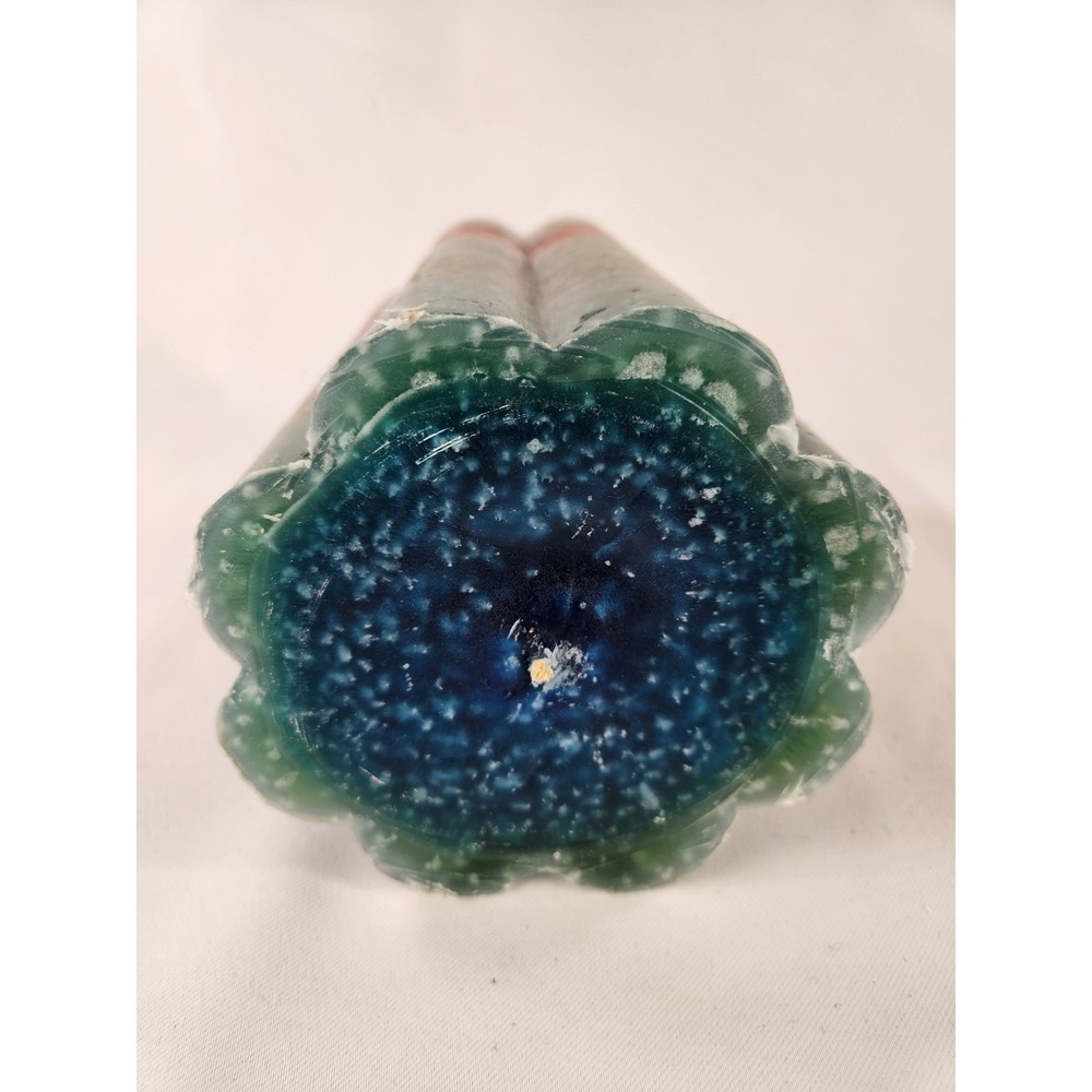 Wicks‎ N More Large Scalloped 5x7 Colorful Layer Candle Green Red Blue - Picture 3 of 9